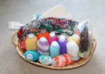 basket of crocheted items
