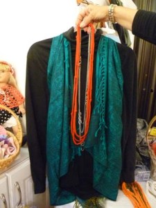 shawl and necklace