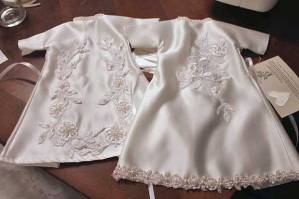 satin baby gown