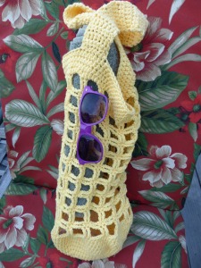 crocheted beach bag