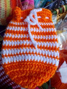 crocheted pouch